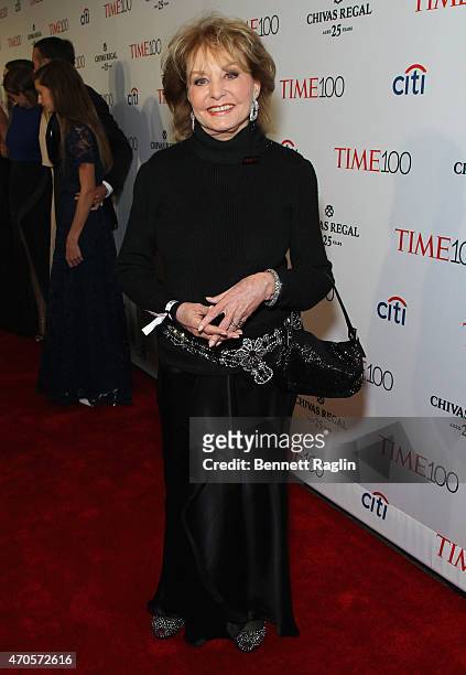 Barbara Walters attends the TIME 100 Gala, TIME's 100 Most Influential People In The World at Jazz at Lincoln Center on April 21, 2015 in New York...
