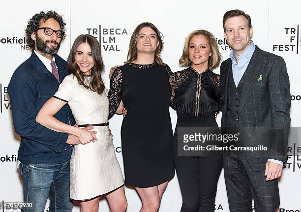 Actors Jason Mantzoukas, Alison Brie director Leslye Headland, actors Margarita Levieva and Jason Sudeikis attend the 2015 Tribeca Film Festival New...