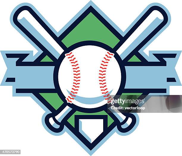 stockillustraties, clipart, cartoons en iconen met baseball shield - honkbal bal