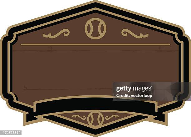 vintage baseball shield - vintage baseball stock illustrations