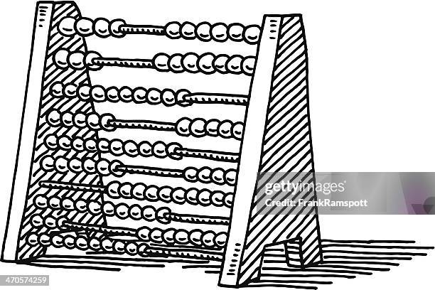 abakus-rechentafel mathematik zeichnung - abacus stock-grafiken, -clipart, -cartoons und -symbole