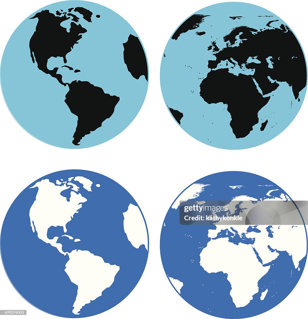 Earth in blue black and white