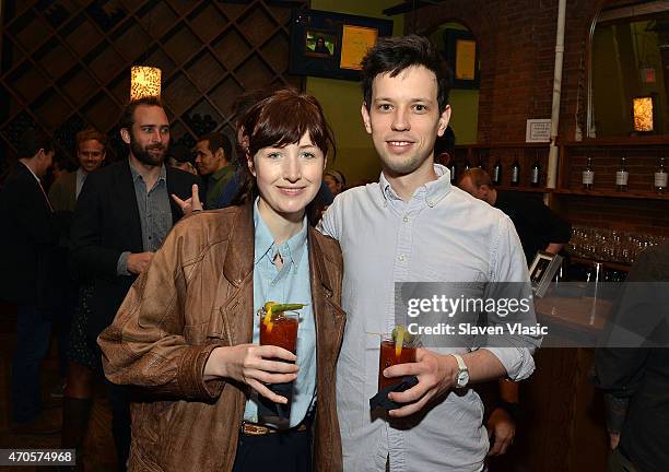 Actress Kate Lyn Sheil and Zachary Treitz attend Directors Brunch during the 2015 Tribeca Film Festival at City Winery on April 21, 2015 in New York...