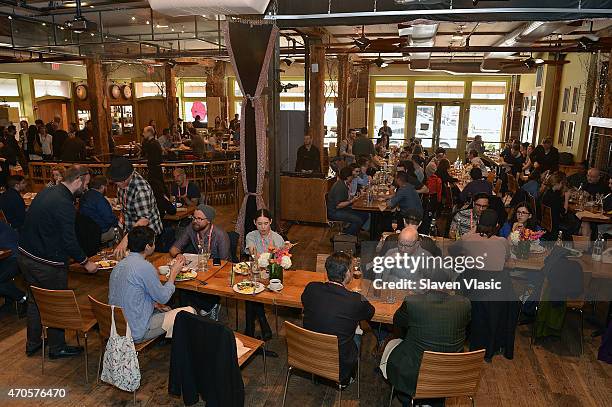 View of atmosphere at Directors Brunch during the 2015 Tribeca Film Festival at City Winery on April 21, 2015 in New York City.