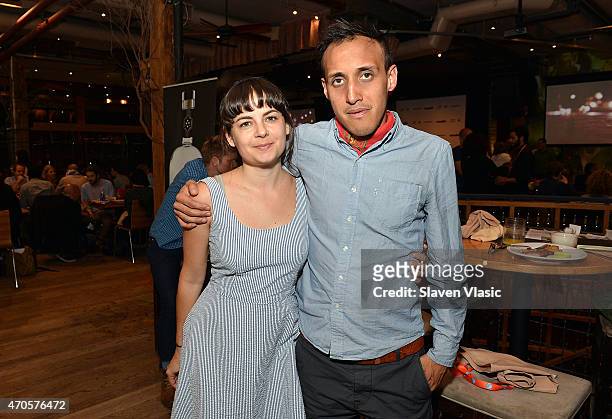 Screenwriter Paz Fabrega and actor Gabino Rodriguez attend Directors Brunch during the 2015 Tribeca Film Festival at City Winery on April 21, 2015 in...