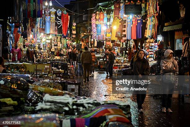 Number of tourists decrease day by day at Khan el-Khalili, bazaar district, one of Cairo's main attractions for tourists and Egyptians alike in...