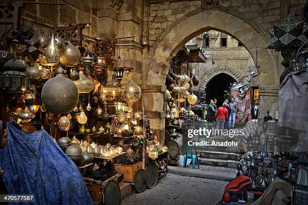 Number of tourists decrease day by day at Khan el-Khalili, bazaar district, one of Cairo's main attractions for tourists and Egyptians alike in...