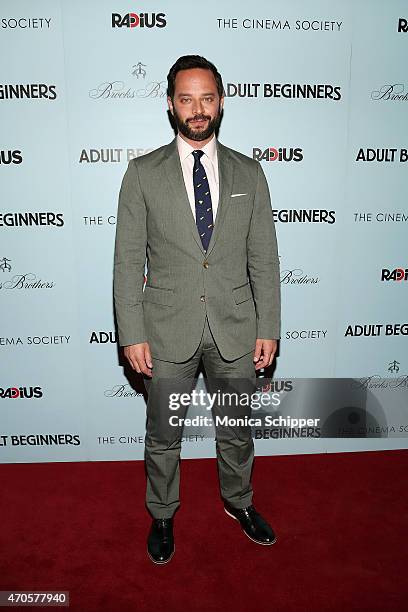 Actor Nick Kroll attends RADiUS With The Cinema Society & Brooks Brothers Host The New York Premiere Of "Adult Beginners" at AMC Lincoln Square...