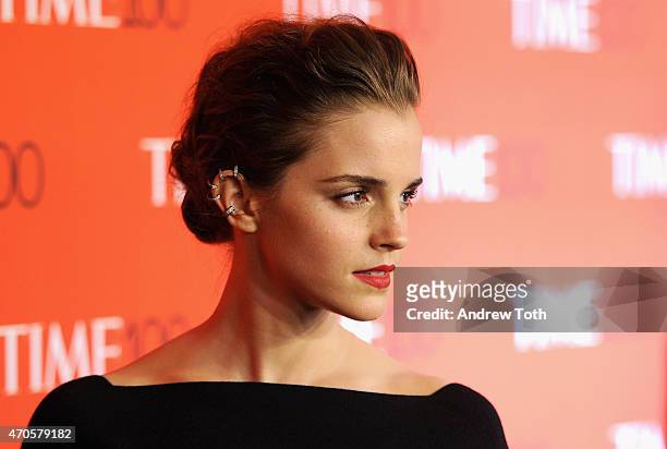 Actress Emma Watson attends the 2015 Time 100 Gala at Frederick P. Rose Hall, Jazz at Lincoln Center on April 21, 2015 in New York City.