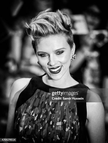 Scarlett Johansson attends the European premiere of "The Avengers: Age Of Ultron" at Westfield London on April 21, 2015 in London, England.