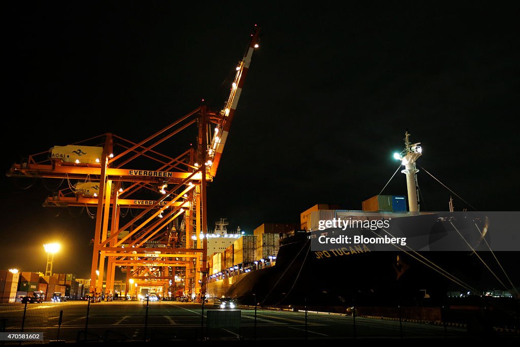 Images Of Container Terminal Ahead Of The Release Of Japan Trade Figures