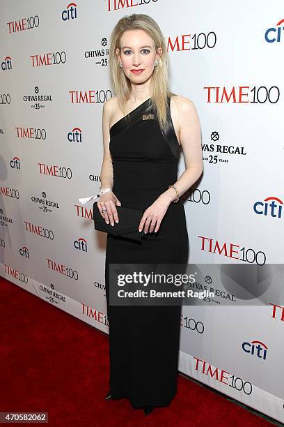 Elizabeth Holmes attends the TIME 100 Gala, TIME's 100 Most Influential People In The World at Jazz at Lincoln Center on April 21, 2015 in New York...