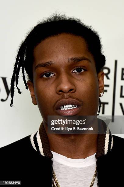 Rocky attends Tribeca Talks:Tribeca Film Festival: CRWN with Elliott Wilson and A$AP Rocky during the 2015 Tribeca Film Festival at Spring Studio on...