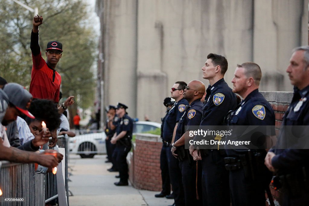 Protesters Hold Vigil And March Over Death Of Freddie Gray After Police Arrest