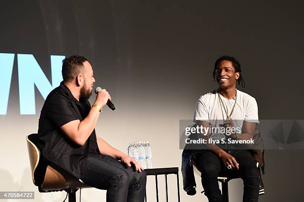 Elliott Wilson and ASAP Rocky attend Tribeca Talks:Tribeca Film Festival: CRWN with Elliott Wilson and A$AP Rocky during the 2015 Tribeca Film...