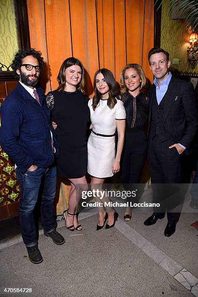 Jason Mantzoukas, Leslye Headland, Alison Brie, Margarita Levieva and Jason Sudeikis attend the 2015 Tribeca Film Festival After Party for 'Sleeping...