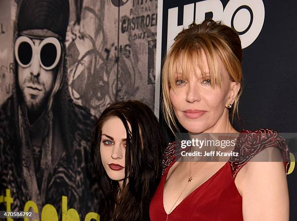 Executive Producer Frances Bean Cobain and singer/songwriter/actress Courtney Love attend HBO's "Kurt Cobain: Montage Of Heck" Los Angeles Premiere...