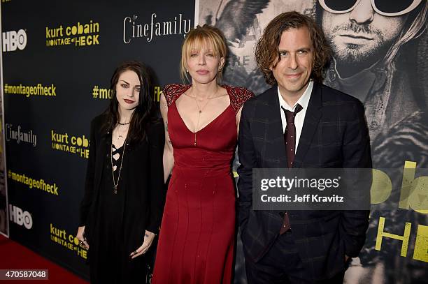 Executive Producer Frances Bean Cobain, singer/songwriter/actress Courtney Love and Director/Writer/Producer Brett Morgen attend HBO's "Kurt Cobain:...