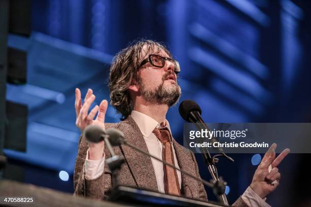 Jarvis Cocker co-hosts the BBC Folk Awards at Royal Albert Hall on February 19, 2014 in London, United Kingdom.