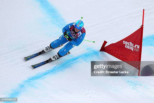 Christoph Wahrstoetter of Austria competes during the Freestyle Skiing Men's Ski Cross Seeding on day 13 of the 2014 Sochi Winter Olympic at Rosa...
