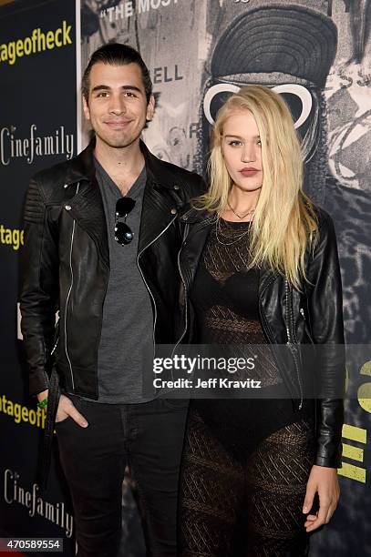 Personality Nick Simmons and model Rebecca Szulc attend HBO's "Kurt Cobain: Montage Of Heck" Los Angeles Premiere at the Egyptian Theatre on April...