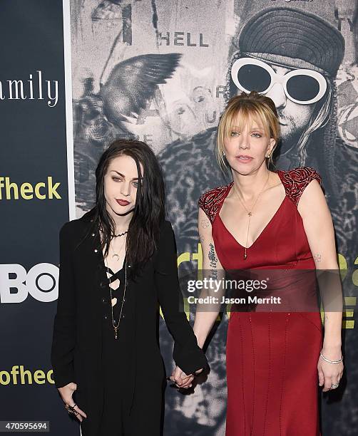 Executive Producer Frances Bean Cobain and singer/songwriter/actress Courtney Love attends HBO's 'Kurt Cobain: Montage Of Heck' Los Angeles Premiere...