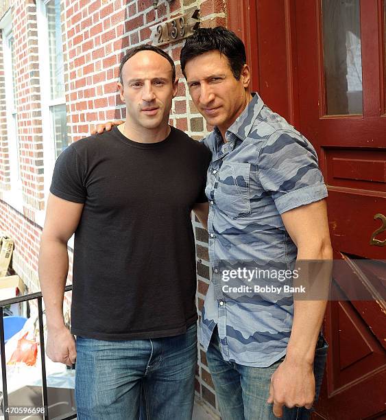 Lillo Brancato and William DeMeo on the set of "Back In The Day" on April 21, 2015 in New York City.