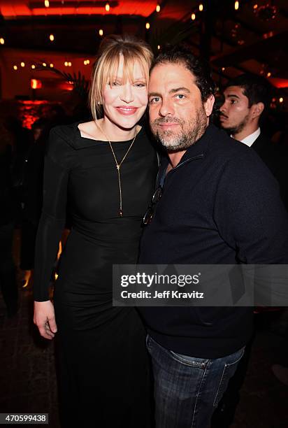 Singer/songwriter/actress Courtney Love and Filmmaker Brett Ratner attend HBO's "Kurt Cobain: Montage Of Heck" Los Angeles Premiere After Party at...