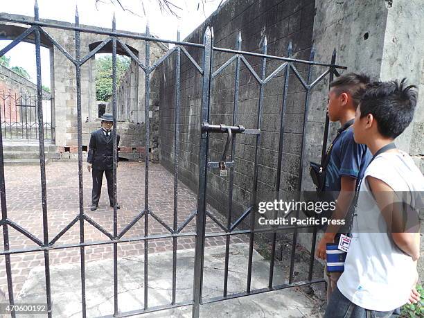 Kid participants of 'football for peace' visits historical Fort Santiago in Intramuros, Manila where Philippine National hero, Dr. Jose P. Rizal was...