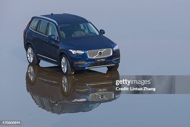 The new Volvo X90 Car at the 18th hole during the pro-am prior to the start of the Volvo China Open at Tomson Shanghai Pudong Golf Club on April 22,...