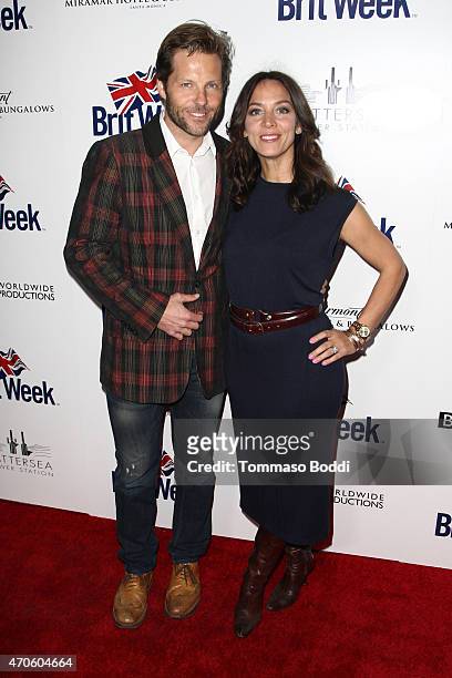 Actors Jamie Bamber and Kerry Norton attend the BritWeek 2015 9th annual Brit Week red carpet launch at British Consul Generals Residence on April...