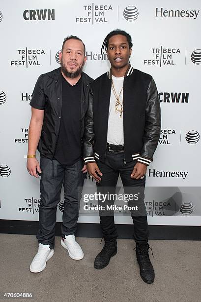 Elliott Wilson and Rapper ASAP Rocky attend 2015 Tribeca Film Festival - Tribeca Talks: CRWN With Elliott Wilson And A$AP Rocky at Spring Studios on...