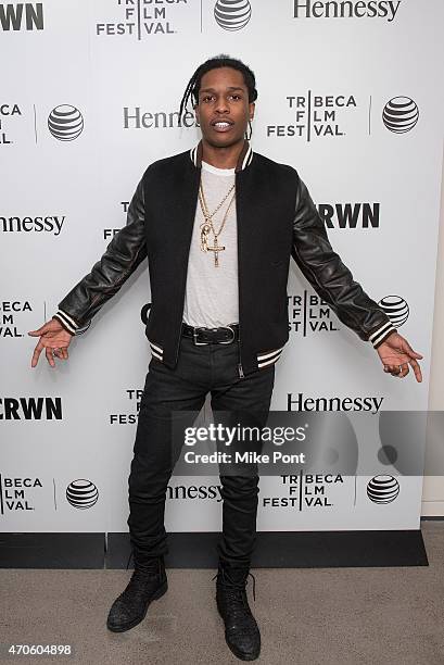 Rapper ASAP Rocky attends 2015 Tribeca Film Festival - Tribeca Talks: CRWN With Elliott Wilson And A$AP Rocky at Spring Studios on April 21, 2015 in...