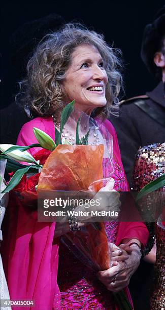 Lucy Simon during the Broadway Opening Night Performance Curtain Call for 'Doctor Zhivago' at The Broadway Theatre on April 21, 2015 in New York City.