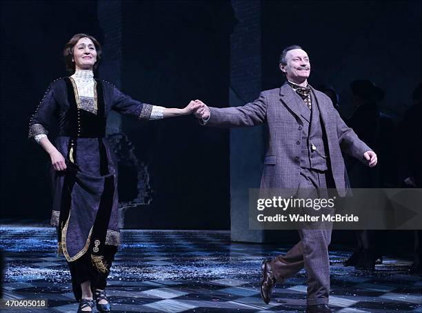 Jacqueline Antaramian and Jamie Jackson during the Broadway Opening Night Performance Curtain Call for 'Doctor Zhivago' at The Broadway Theatre on...