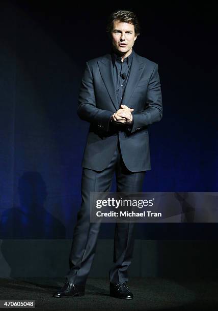 Tom Cruise attends 2015 CinemaCon - The State Of The Industry Past, Present and Future Paramount presentation held at Caesars Palace Resorts and...