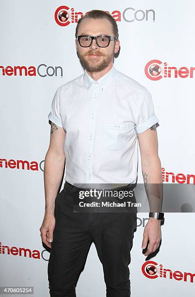 Simon Pegg attends 2015 CinemaCon - The State Of The Industry Past, Present and Future Paramount presentation held at Caesars Palace Resorts and...