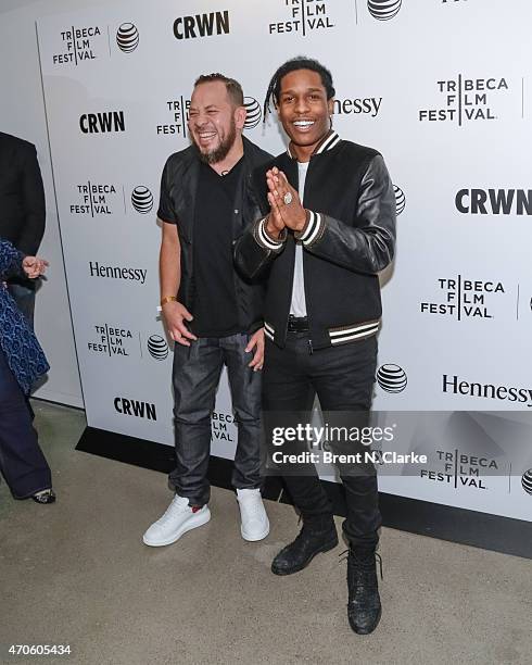 Journalist/television producer Elliott Wilson and rapper A$AP Rocky arrive for Tribeca Talks: CRWN With Elliott Wilson and A$AP Rocky during the 2015...