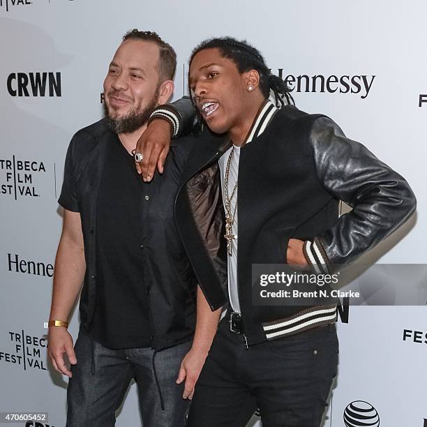 Journalist/television producer Elliott Wilson and rapper A$AP Rocky arrive for Tribeca Talks: CRWN With Elliott Wilson and A$AP Rocky during the 2015...