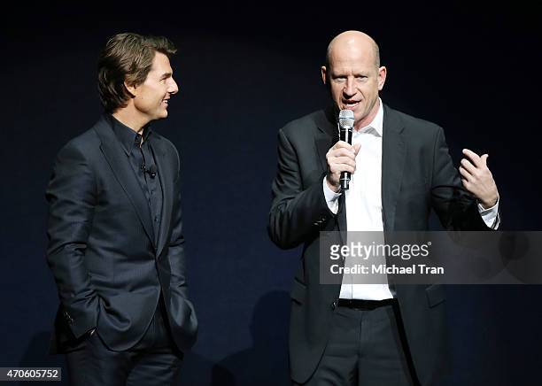 Tom Cruise and Rob Moore attend 2015 CinemaCon - The State Of The Industry Past, Present and Future Paramount presentation held at Caesars Palace...