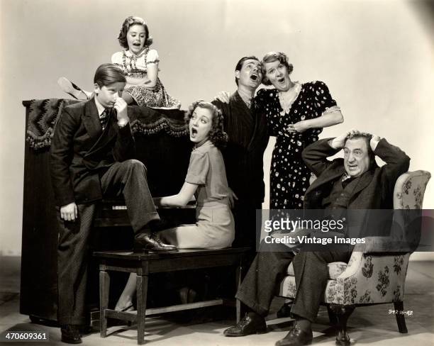 From left to right, actors Benny Bartlett, Juanita Quigley, Joy Hodges, Eddie Quillan, Ruth Donnelly and Hugh Herbert in a promotional still for the...