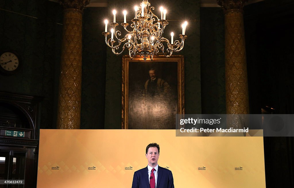 Nick Clegg Speaks At The National Liberal Club