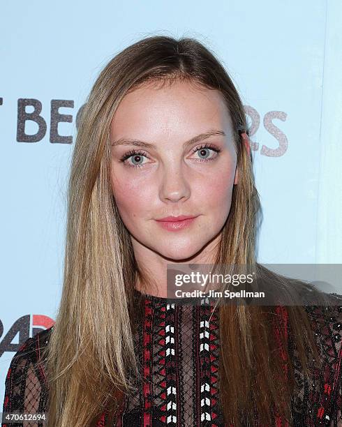 Model Heather Marks attends the RADiUS with the Cinema Society & Brooks Brothers host the New York premiere Of "Adult Beginners" at AMC Lincoln...