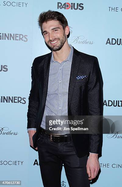 Model Luke Hogan attends RADiUS with the Cinema Society & Brooks Brothers host the New York premiere f "Adult Beginners" at AMC Lincoln Square...