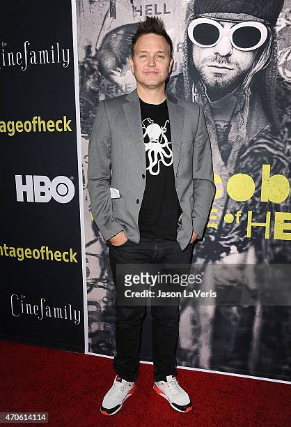 Mark Hoppus of Blink-182 attends the premiere of HBO Documentary Films' "Kurt Cobain: Montage Of Heck" at the Egyptian Theatre on April 21, 2015 in...