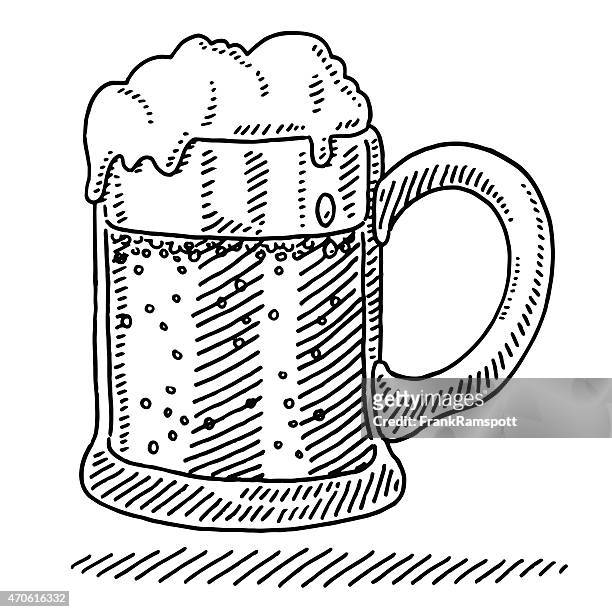 beer mug drawing - beer transparent background stock illustrations