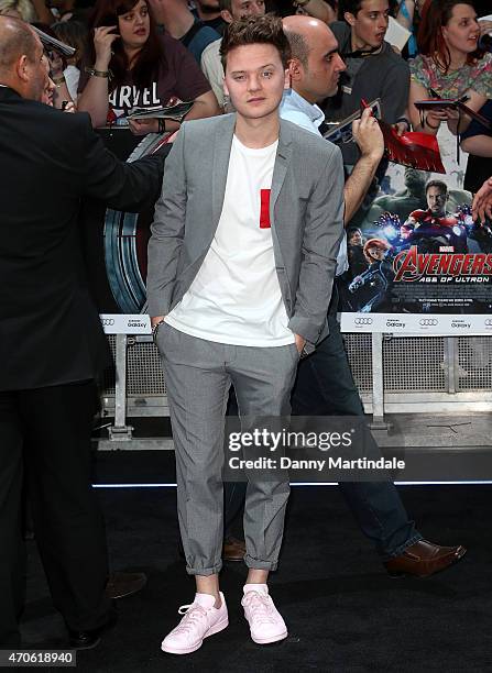 Conor Maynard attends the European premiere of "The Avengers: Age Of Ultron" at Westfield London on April 21, 2015 in London, England.