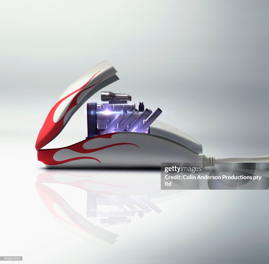 Engine And Racing Stripes In Computer Mouse Photo - Getty Images