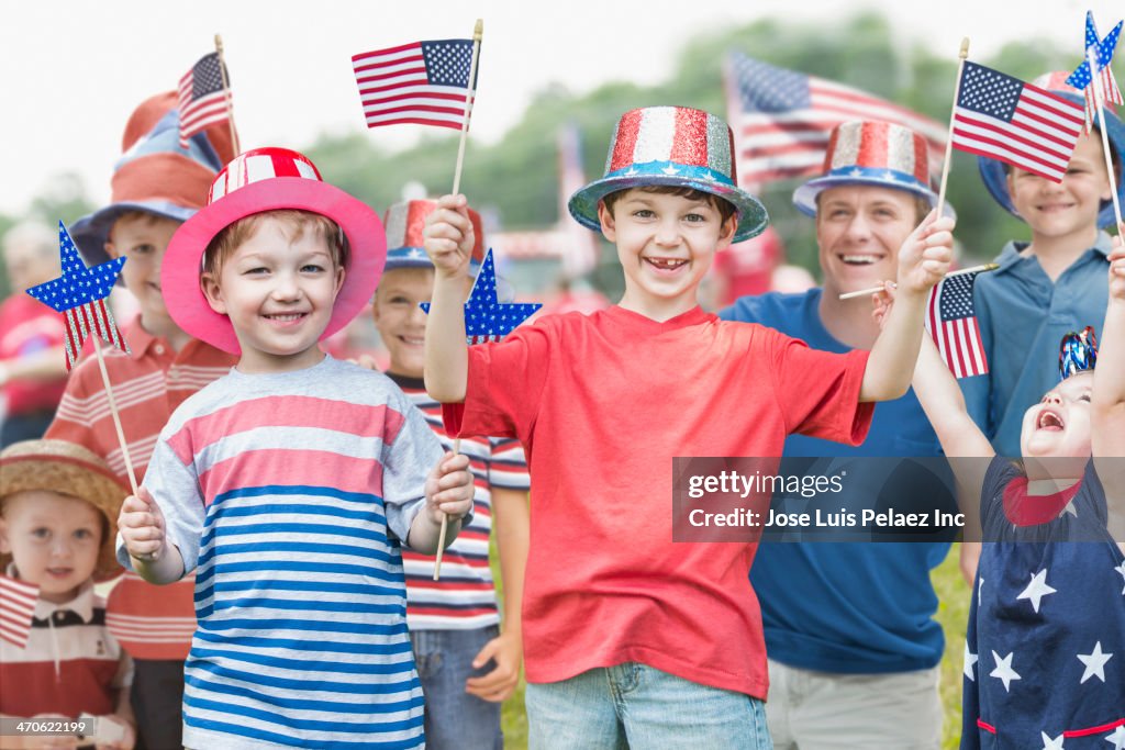 Family celebrating Independence Day together