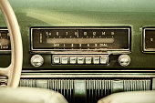 Retro styled image of an old car radio